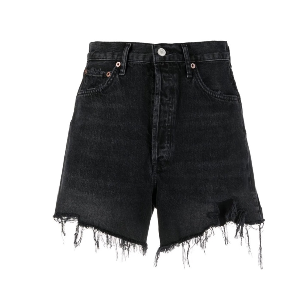 AGOLDE Stella high-rise denim shorts in black - Picture 7 of 11